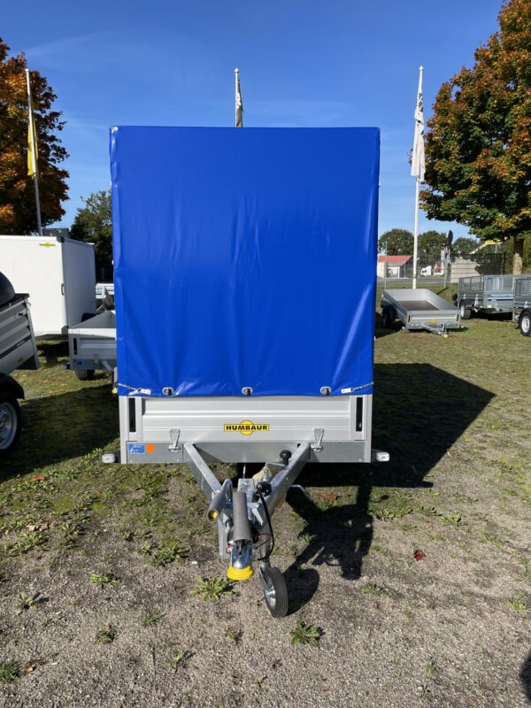 Humbaur HA 132513 KV, inkl. Radstoßdämpfer und Hochplane in blau