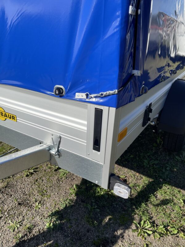 Humbaur HA 132513 KV, inkl. Radstoßdämpfer und Hochplane in blau – Bild 3